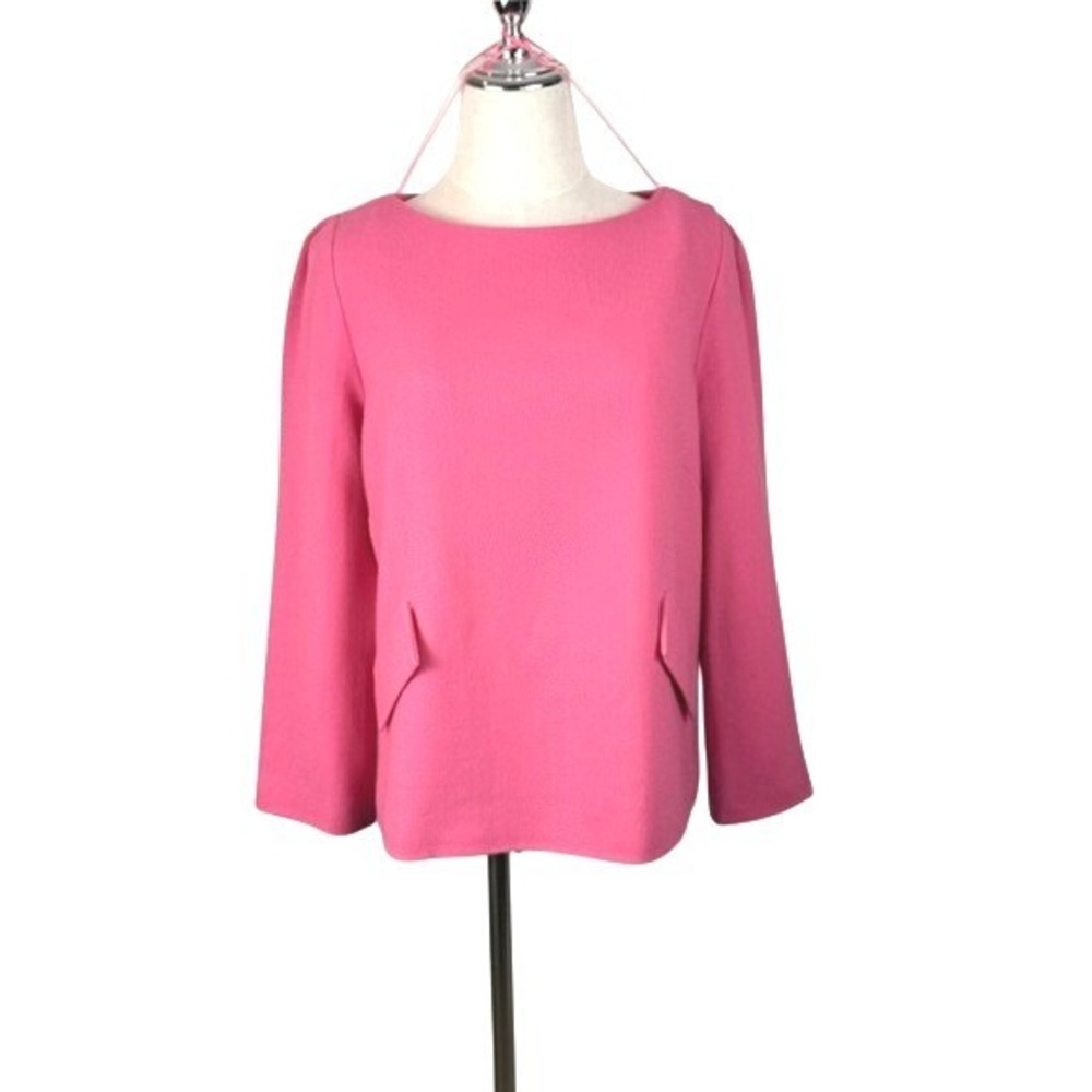 Jane Atelier Goat Pink Wool Crepe Blouse Size 8 100% Wool Royal Favorite NWOT
